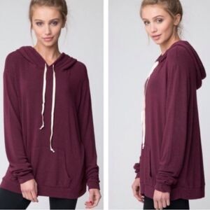 Brandy Melville Maroon Pullover One Size, Fits like a S/M